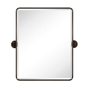 TEHOME 20x24'' Oil Rubbed Bronze Pivot Bathroom Vanity Mirror 24x20'' Metal Framed Dark Bronze Rectangle Tilting Beveled Vanity Mirrors for Wall TEHOME 20×24 Oil Rubbed Bronze Pivot Bathroom Vanity Mirror 24×20 Metal Framed Dark Bronze Rectangle Tilting Beveled Vanity Mirrors for Wall