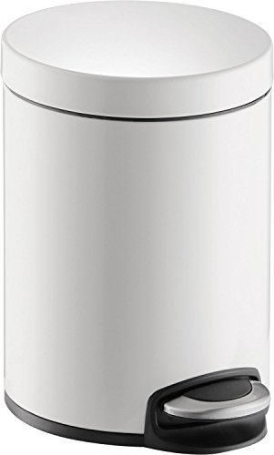 Poubelle 5L Helit h2403405 métal blanc avec mécanisme pédale