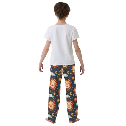 Pajama Pants Sun Face Moons Clouds PJ Bottoms Sleepwear Lounge Sleep Pant with Pockets3