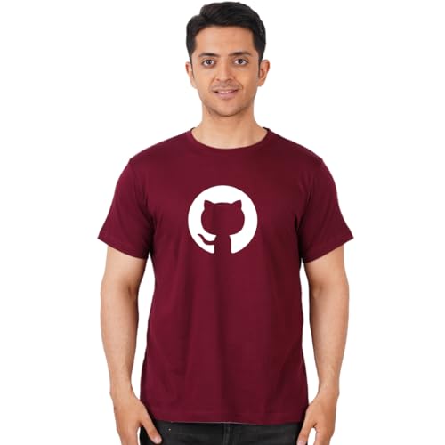 Image of DUDEME GitHub Graphic T-Shirt, 100% Cotton T-Shirts for Programmer, Coding, Developer, Software Mens, Round Neck T Shirts for Women, Half Sleeve Tshirt for Men
