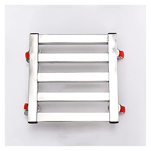 Support plantes roulettes carré fer argent 25cm charge lourde