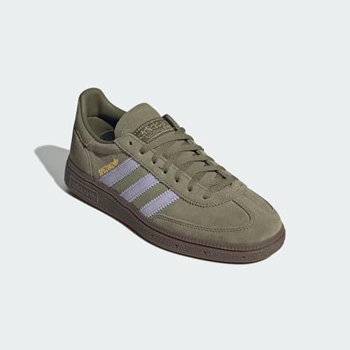 Image of adidas Handball Spezial Women's Shoes, Focus Olive /Violet Tone /Gum, Size 6.5