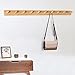 SKOLOO Wood Coat Rack Wall Mounted,10 Peg Long Bamboo Hook for Hanging Backpack Coat Towel Hat,16'' Hole to Hole,Natural