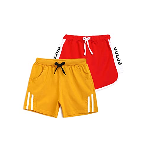 Image of Li'l Tomatoes Girls 100% Cotton Combo Shorts Pack of 2 | Soft & Breathable Summer Shorts | Elastic Waist Casual Wear | 2-14 Years
