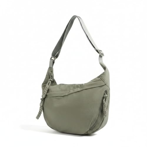Image of GLOSSY Nylon Crescent Crossbody Sling Bag For Women and Girls, 3 Zippers, Lightweight, Travel and Casual use