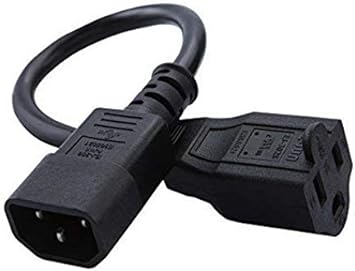 CableCreation [5-Pack] 1 Feet Standard Computer Power Adapter Cord NEMA 5-15R to IEC320 C14, 0.3M / Black