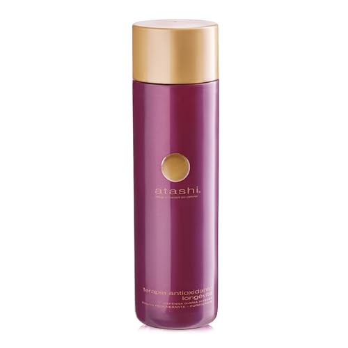 Atashi Antioxydant | Tonique Régénérant Purifiant | Tonifie, Équilibre le pH, Énergise, Affine la Peau | Avec Acide Glycolique, Eaux de Fruits, Vitamine C, E, CoQ10 | Adapté Peaux Sensibles | 250 ml