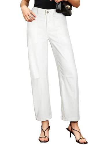 Image of EVALESS Barrel Jeans Women Baggy Stretchy Cropped Denim Pants