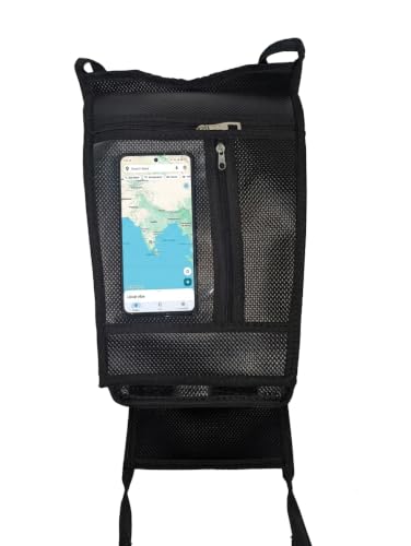 Image of Universal Tank Cover with Mobile Pouch | Waterproof Fuel Tank Cover Suitable for All Motorcycles (Splendor, Shine, Sp 125, Pulsar, HF Deluxe, Glamour, Passion Pro, TVS Raider, CT100, Platina) | Black