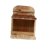 KOMBIUDA Futterspender Für Eichhörnchen Outdoor Holz Maiskolbenhalter Eichhörnchenfutterhäuschen Futterhaus Eichhörnchen Nussständer