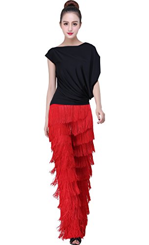 Women's Short Sleeves Dancing Top Latin Ballroom Salsa Tango Practice Dance Tops Shirt L Black