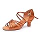 Rosefinch Latein Tanzschuhe für Frauen Neue Klassische Stile Salsa Ballroom Performance Schuhe Professionelle Praxis Tanzschuhe 5cm Absatz, Braun 39EU