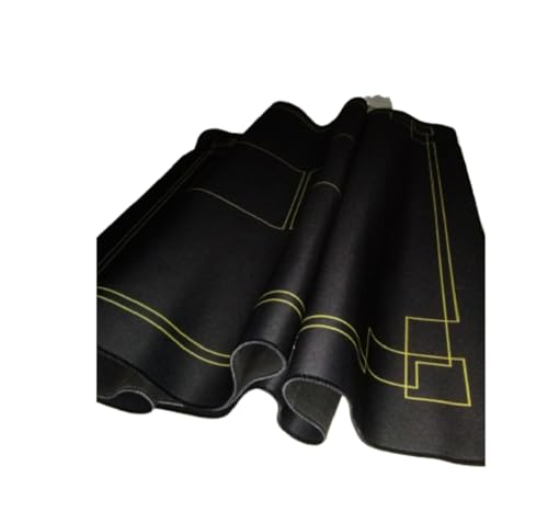 OUTLETISSIMO® Pokermatte 180 x 90 cm Schwarz und Gold mit tragbarer Tasche Casino Tuch Tischabdeckung Texas Hold’em Rutschfest Wasserabweisend Stoßdämpfer Lärm