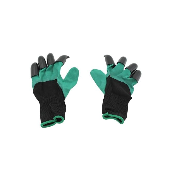 ATEVON Garden Claw Gloves for Digging & Planting – Unisex Heavy-Duty Gardening Gloves with ABS Plastic Fingertips – Washable & Durable (1 Pair, Mixed Color)
