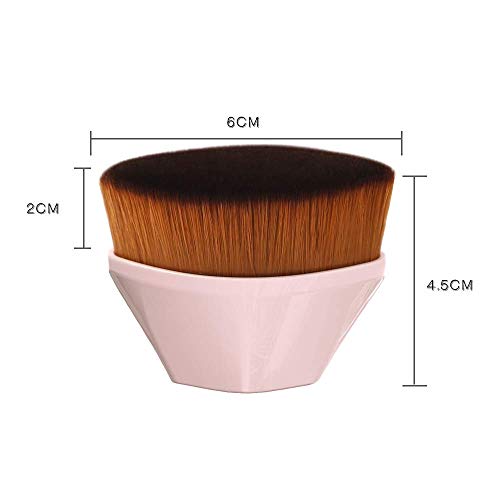Foundation Makeup Brush Flat Top Kabuki Hexagon Face Blush Liquid Powder Foundation Brush for Blending Liquid, Cream or Flawless Powder Cosmetics(pink)