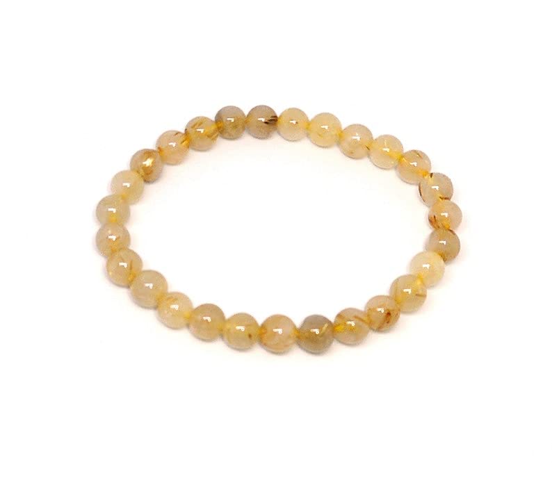 Bracelet en quartz rutilé doré pour retrouver la sérénité et le calme au quotidien