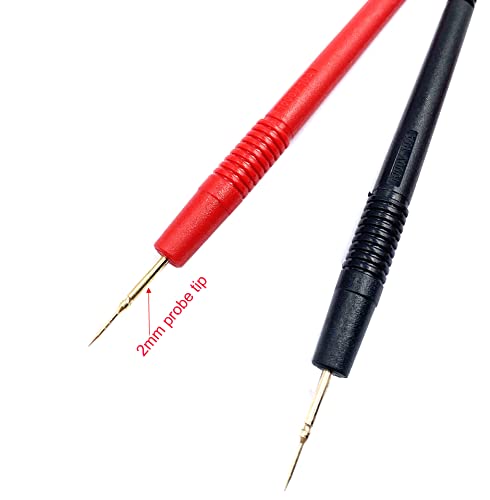 Image of 2 Pairs Multimeter Test Leads,1000V 10A Multimeter Leads Standard 4mm Banana Plugs with 2mm Gold Plated Probe for Electrical Testing