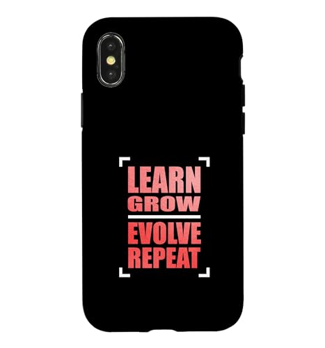 ���b�h�J���[ Learn Grow Evolve Repeat Red Graphic �X�}�z�P�[�X iPhone X/XS �p