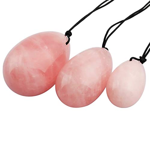 Yoni Eier Set aus Rosenquarz für Reiki Heilung