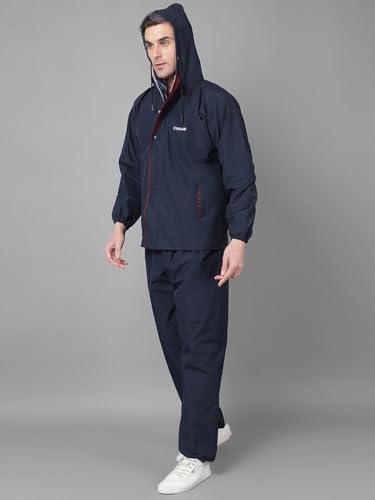 Image of Dollar Rainguard Men's PVC Full Sleeve Solid Reversible Sporty Raincoat Set With Adjustable Hood and Pocket