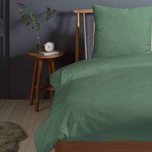 Pizuna Bettwäsche 135x200 + 80x80 Baumwolle Heckengrün 400 Fadenzahl – Ansicht 1