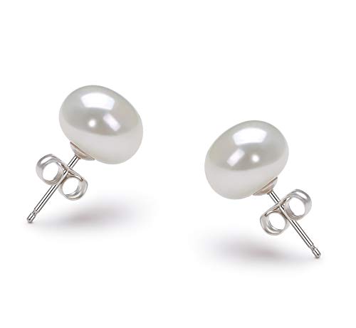 7-8mm AA Quality Freshwater 14K White Gold Cultured Pearl Earring Pair For Women2