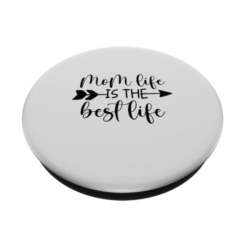 Mom Life Is The Best Life Funny tees For Mom With Saying PopSockets Swappable PopGrip, Black - Image 2