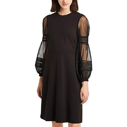 French Connection Womens Mesh Lace Bubble-Sleeve...