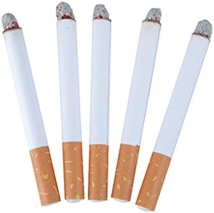 Pack of 5 Fake Cigarettes Toys Fake Lit Cigarettes Puff Cigarette Realistic Look Practical Joke - False Cigarettes Funnyman Jokes Bag Gift Play Trick Joke Blow Smoke