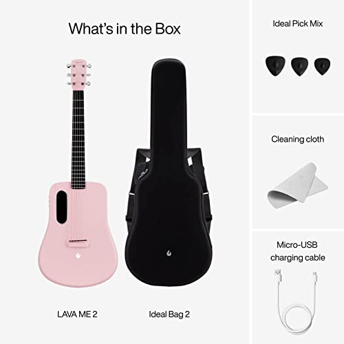 LAVA ME 2 Super AirSonic Carbon Fiber Guitar Acoustic Electric 36'', w/Effects, Pink, Right