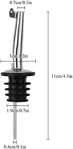 JRing Stainless Steel Tapered Metal Speed Pourer with Hinged Flip Top Cap for Wine Liquor Olive Oil Coffee Syrup Vinegar Bottles, 4 Pack
