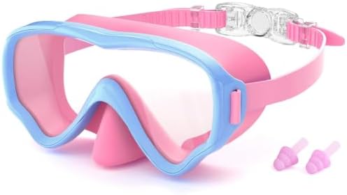 COOLOO Taucherbrille Kinder für 4-16 Jahre，Schwimmbrille mit Nasenabdeckung | PC-Gläser, Anti-Leck, Anti Nebel, 180°Panorama HD, für Jungen Mädchen Jugendliche, Leicht, Ein-Klick-V