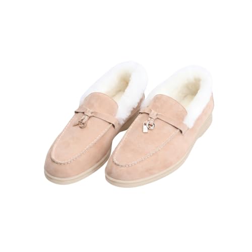Image of Women's Summer Charms Suede Loafers - Premium Sheepskin Unlined Upper,Classic or Styles with Metal Detail for Casual, Office, Travel & All Day Wear