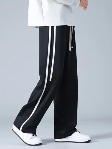 Image of GRECIILOOKS Korean Style Track Pants for Men - Loose Fit Lycra Cargo Joggers | Trendy Gym & Streetwear Bottoms with Utility Pockets (Available in Plus Size)