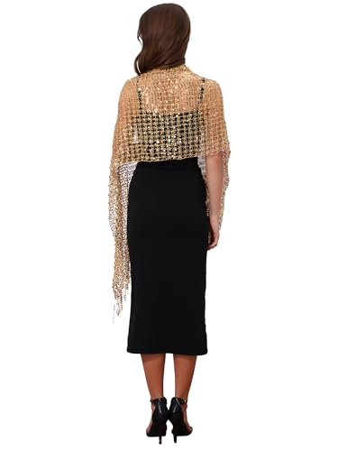 Women Sequin Shawls and Wraps for Evening Dresses, Fringed Sparkly Dressy Scarf for Wedding Party2