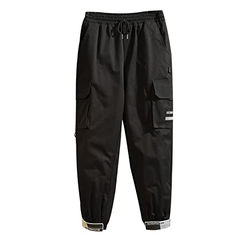 GURUNVANI Pantalon de jogging pour homme avec poches chevilles et taille élastiques Cover