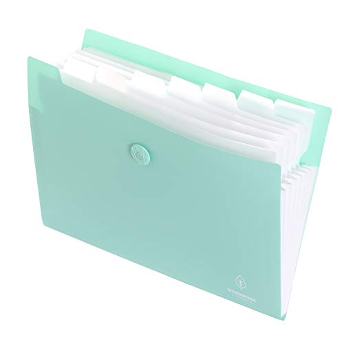 TUKA-i-AKUT A4 Cartelle Portadocumenti Espansione, 8 Tasche - PP Accordion File Classificatore, Documenti Divisore Archiviazione Portatile per Casa/Ufficio/Viaggio di Lavoro, Verde TKD8002 Green