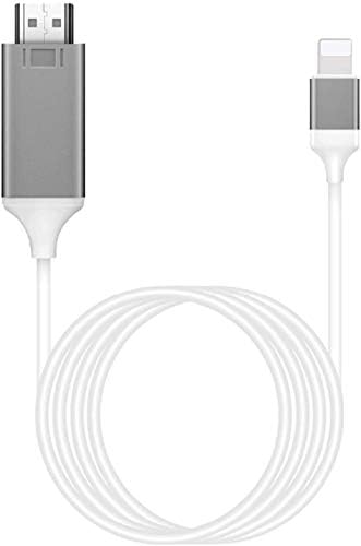 [Apple MFi Certified] Lightning to HDMI Adapter for Phone to TV,Compatible with iPhone,iPad, Sync Screen Connector Directly Connect on HD TV/Monitor/Projector NO Need Power Supply (White)