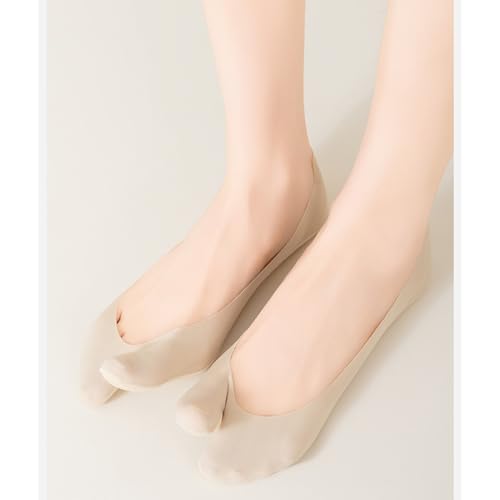 Image of DUNKOING 3 Pairs Low Cut Tabi socks Women No Show Flip Flop Sock Thin Non Slip Summer Socks for Sneakers Loafers Sandals 5-9