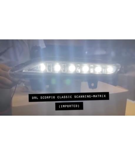 Image of Dda Enterprises Drl /Fog Lamp Bumber Light With Yellow Turn Matrix Signal Day Running Light With Indicator Compatible For Car Scorpio 2022 Classic And Above (2 Pcs) White Led Model Year-: 2022 Onwards