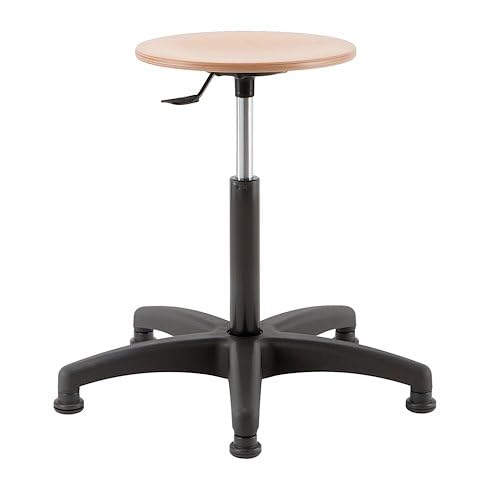 Tabouret Indus Bois réglable en Hauteur, Patins Fixes