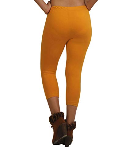 Image of Frenchtrendz Women's Cotton Spandex Stretchable Mid Rise Slim Fit Legging Capris (XS-4XL)