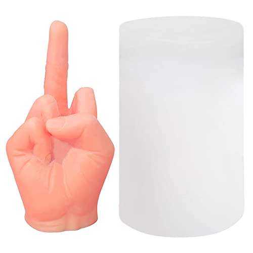 TOPYS 3D Hand Shaped Silicone Mold, Gesture Candle Mold,Middle Finger Shaped Resin Casting Mould for Candle Making and Baking Making Soap Wax Cake Mousse Ice Cream