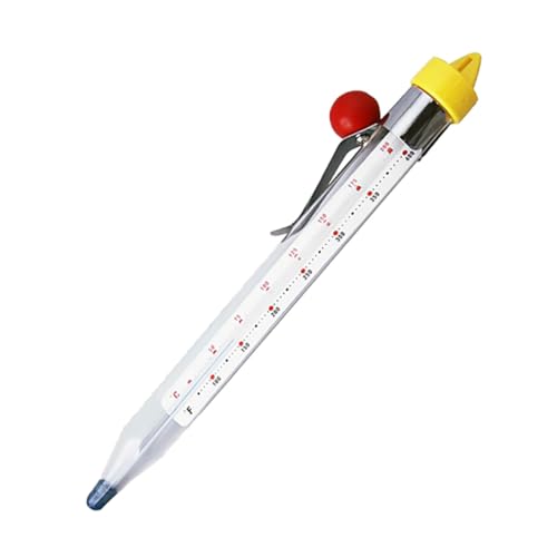 DOITOOL Termometro da Cucina per Zucchero e Sciroppo in Vetro Temperato Resistente Alte Temperature con Clip Strumento Multipurpose per Caramelle Marmellate e Cottura Dolci