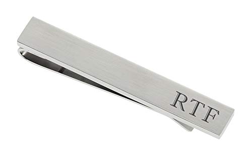 Personalized Silver Stainless Steel Brushed Tie Clip Bar Custom Engraved Free - Ships from USA