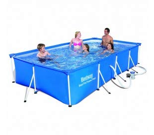 Bestway - mod. 56411 - Piscina rettangolare fuori terra, con motore Bestway, dimensione: 300 x 201 x 66 cm