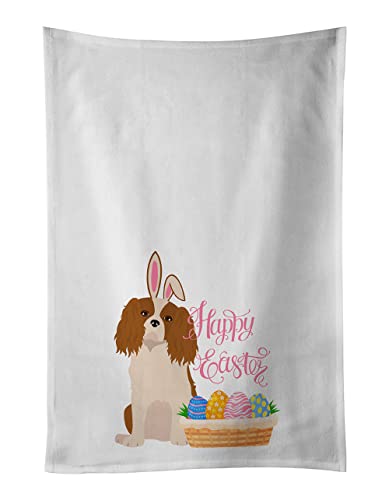 Caroline's Treasures WDK4961WTKT Blenheim Cavalier Spaniel Easter White Kitchen Towel Set of 2 Dish Towels Decorative Bathroom Hand Towel for Hand, Face, Hair, Yoga, Tea, Dishcloth, 19 X 25, White