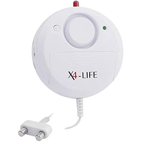 X4-LIFE Wassermelder 120 dB - Wasseralarm - Bewährter Schutz vor Wasserschäden - Inklusive Batterien Cover