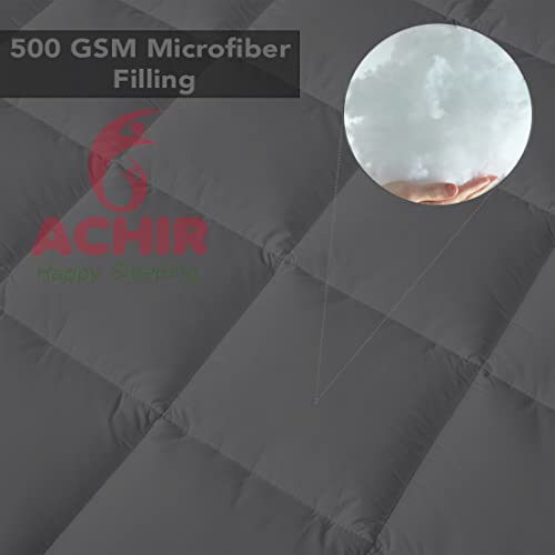Image of ACHIR 500 GSM Super Soft Microfiber Mattress Topper /Padding for Soft and Comfortable Sleep - Grey, (Small Size, 36 inchx72 inchinch, 3ft x 6ft)