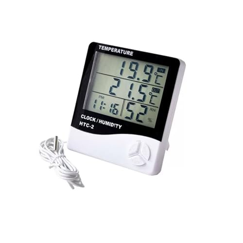 デジタル温度計 湿度計 プローブ付き 温度計-10℃〜50℃ 高精度 デジタル表示 屋内屋外温度記録 水槽 湿度計 水温計 爬虫類 アクアリウム 水槽 魚タンク 温室 飼育室 冷蔵庫用 電池付属